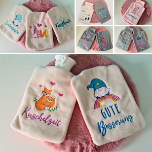 Embroidery file set ITH hot water bottle covers - suitable for hot water bottles with a volume of 0.8-1L and 1.8-2L