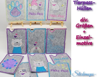Embroidery file set ITH animal passport covers 13 designs suitable for the 13x18 frame suitable for the pet passport