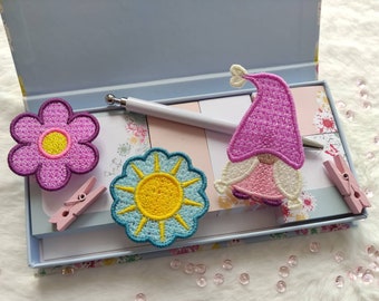 Embroidery file set FSL Gnome four seasons + ITH pendant gnome