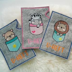 Borduurbestandenset ITH U-book covers schattige dieren voor U-books in formaat Din A5 + enkele motieven