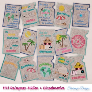 Embroidery File Set ITH Passport Covers (13x18) + Single Motifs