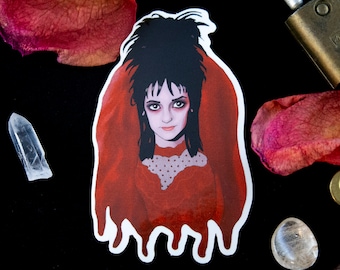 Lydia Deetz Sticker, Beetlejuice Sticker - Vinyl Sticker - Halloween Sticker - Spooky Sticker (3" x 1.9")