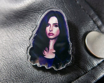 Jessica Jones Pin, Marvel Pin - Acrylic Pin -  Original Art - Comic Character Pin (0.94" x 1.25")