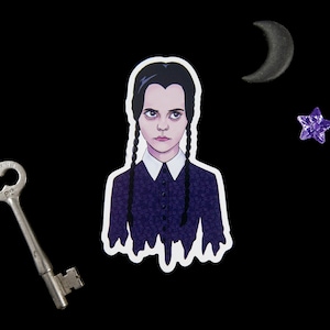 Wednesday Addams Magnet, The Addams Family Magnet - Halloween Magnet - Spooky Magnet Pin - Goth Magnet - Refrigerator Magnets (1.8&quot; x 3&quot;)