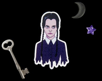 Wednesday Addams Magnet, The Addams Family Magnet - Halloween Magnet - Spooky Magnet Pin - Goth Magnet - Refrigerator Magnets (1.8" x 3")