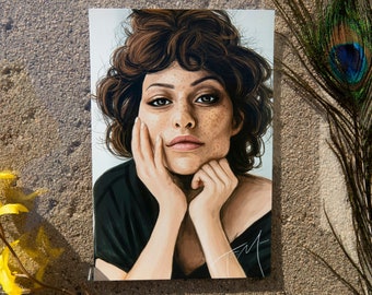 Alia Shawkat Mini Art Print - Photo Prints, Digital Art, Portrait Art, Realism, Original Art (4" x 6" )