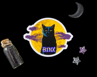 Thackery Binx Magnet, Hocus Pocus Magnet - Halloween Magnet - Spooky Magnet Pin - Goth Magnet - Spooky Gifts (3" x 2.35")