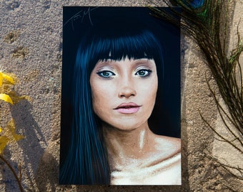 Alana Beale Mini Art Print - Photo Prints, Digital Art, Portrait Art, Realism, Original Art (4" x 6" )