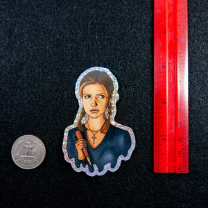 Buffy the Vampire Slayer Sticker, Buffy Summers Sticker, Glitter Sticker Halloween Sticker 90s Stickers 1.98 x 3 image 7