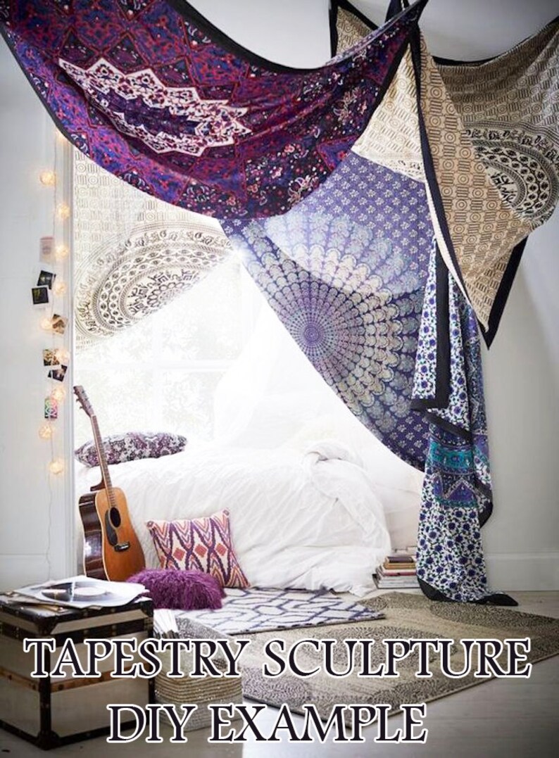 Colorful World Map Mystic Wall Art Bohemian Psychedelic Tapestry Tablecloth Bed Cover Curtain Backdrop Fabric