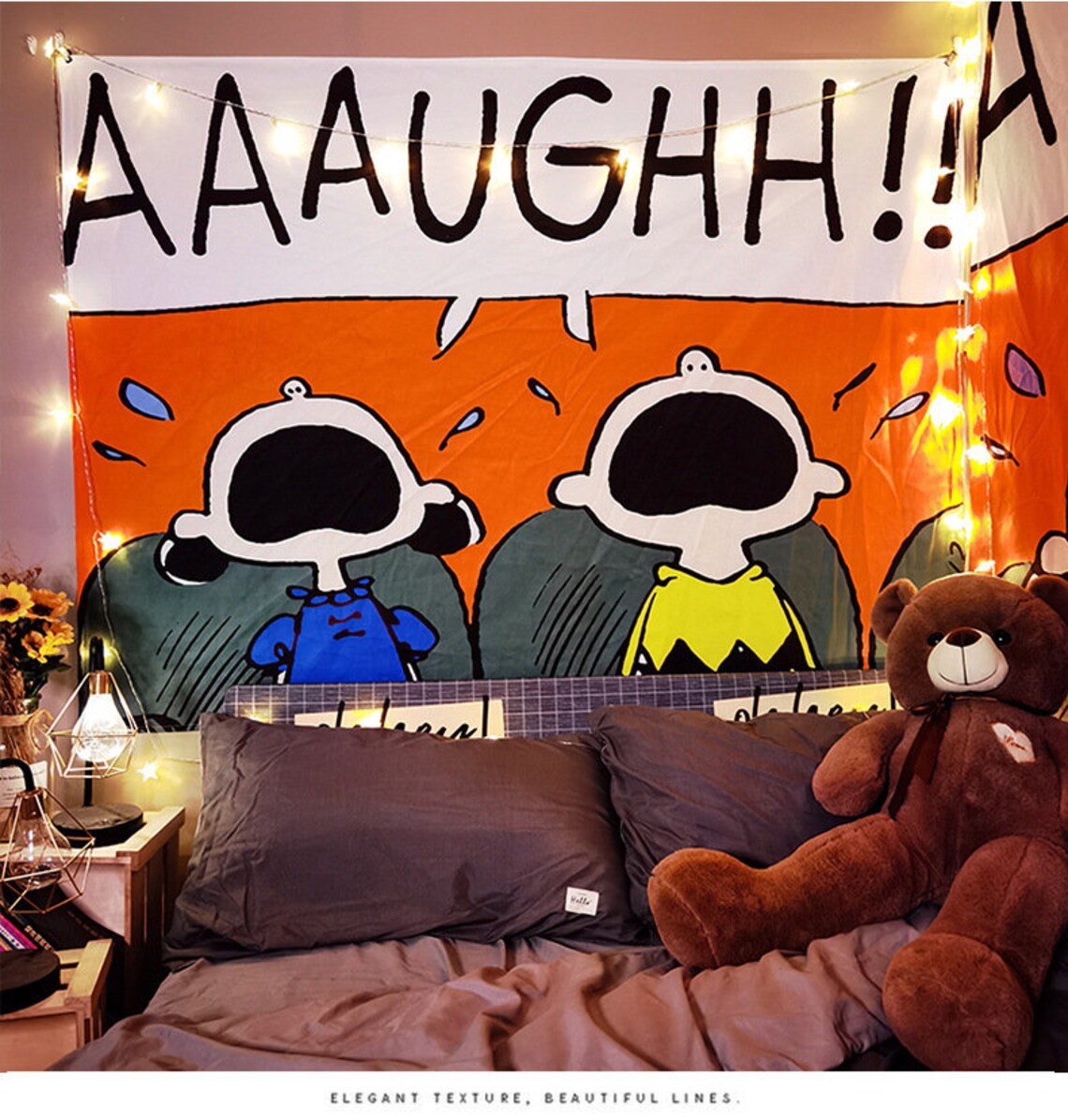 Peanuts Gang Tapestry Snoopy Wall Art Tablecloth Bed Cover Etsy