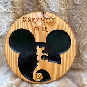 Wooden Carved Mickey As Jack Skellington Plaque