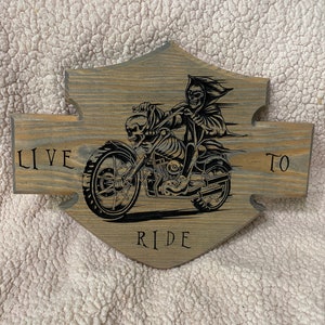 Carved Live to Ride Plaque