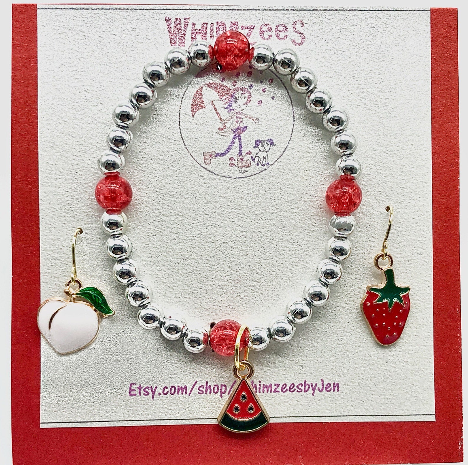 Favorite Fruits Jewelry Set Girls Jewelry Set Kids Bracelet Etsy