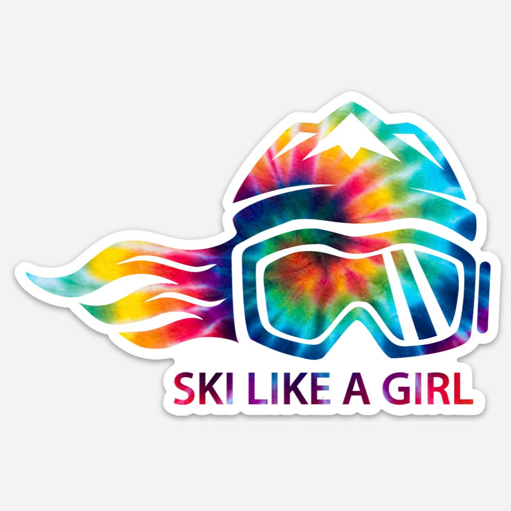 Ski Like A Girl Sticker TieDye Ski Helmet Decal Girls Ski Etsy