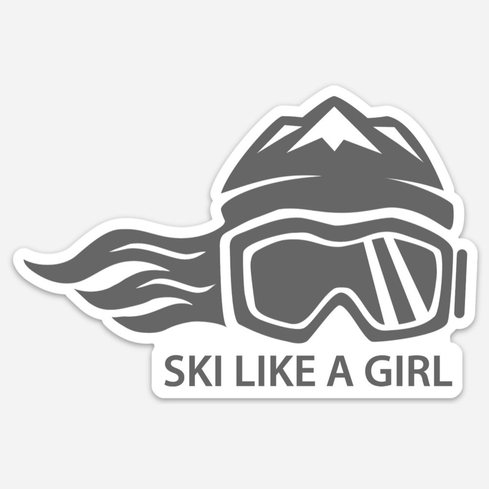 Ski Like A Girl Sticker Grey Ski Helmet Decal Girls Ski Etsy