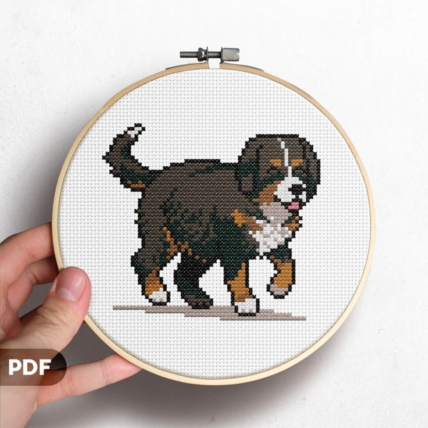 Bernese Mountain Dog Cross Stitch Pattern, PDF Download