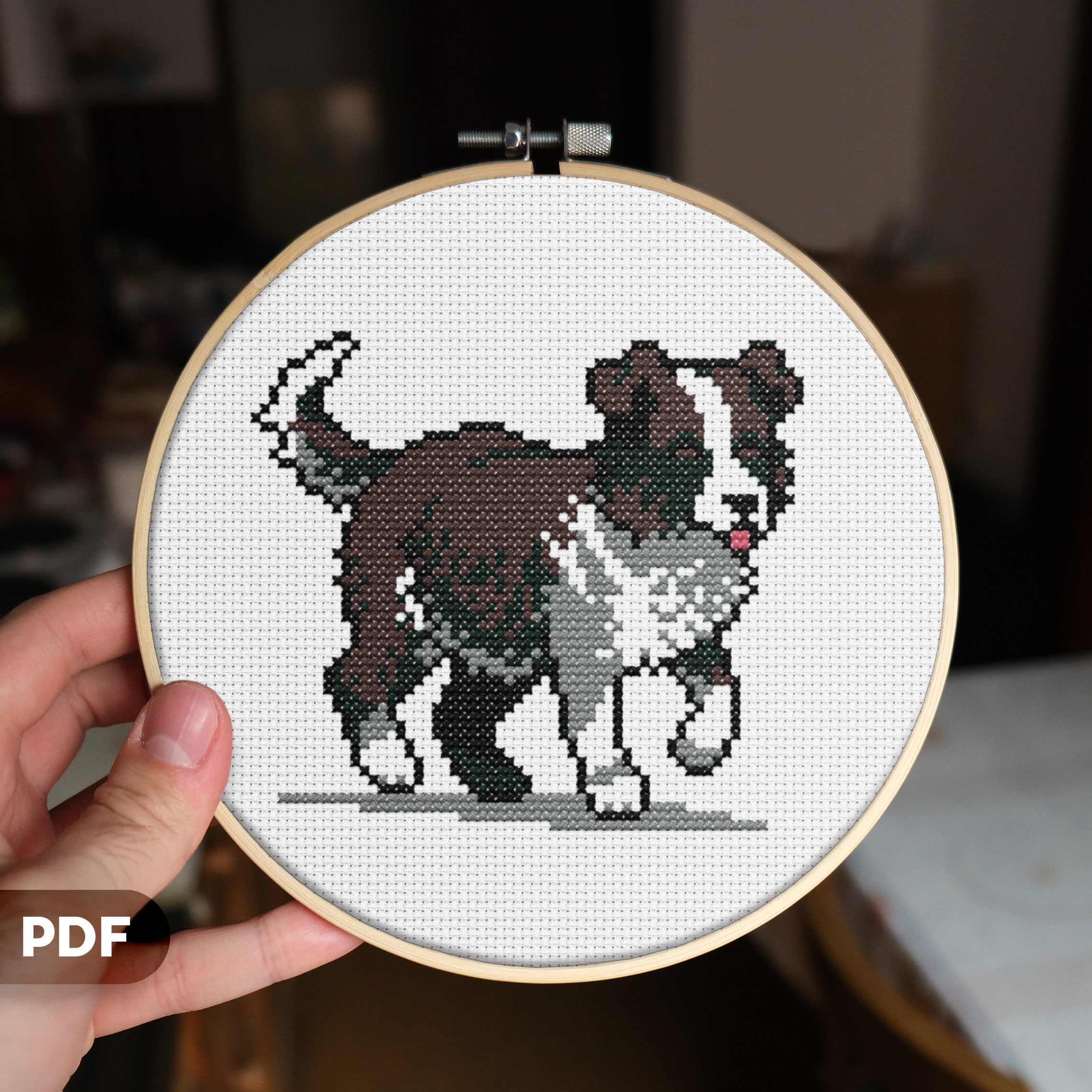 Border Collie Cross Stitch Pattern, Instant PDF Download, Dog