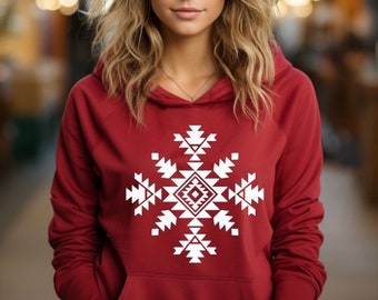 Aztec Snowflake Western Hoodie