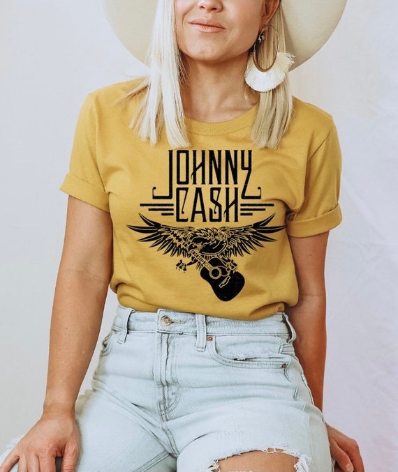 Johnny cash graphic t shirt Clearance