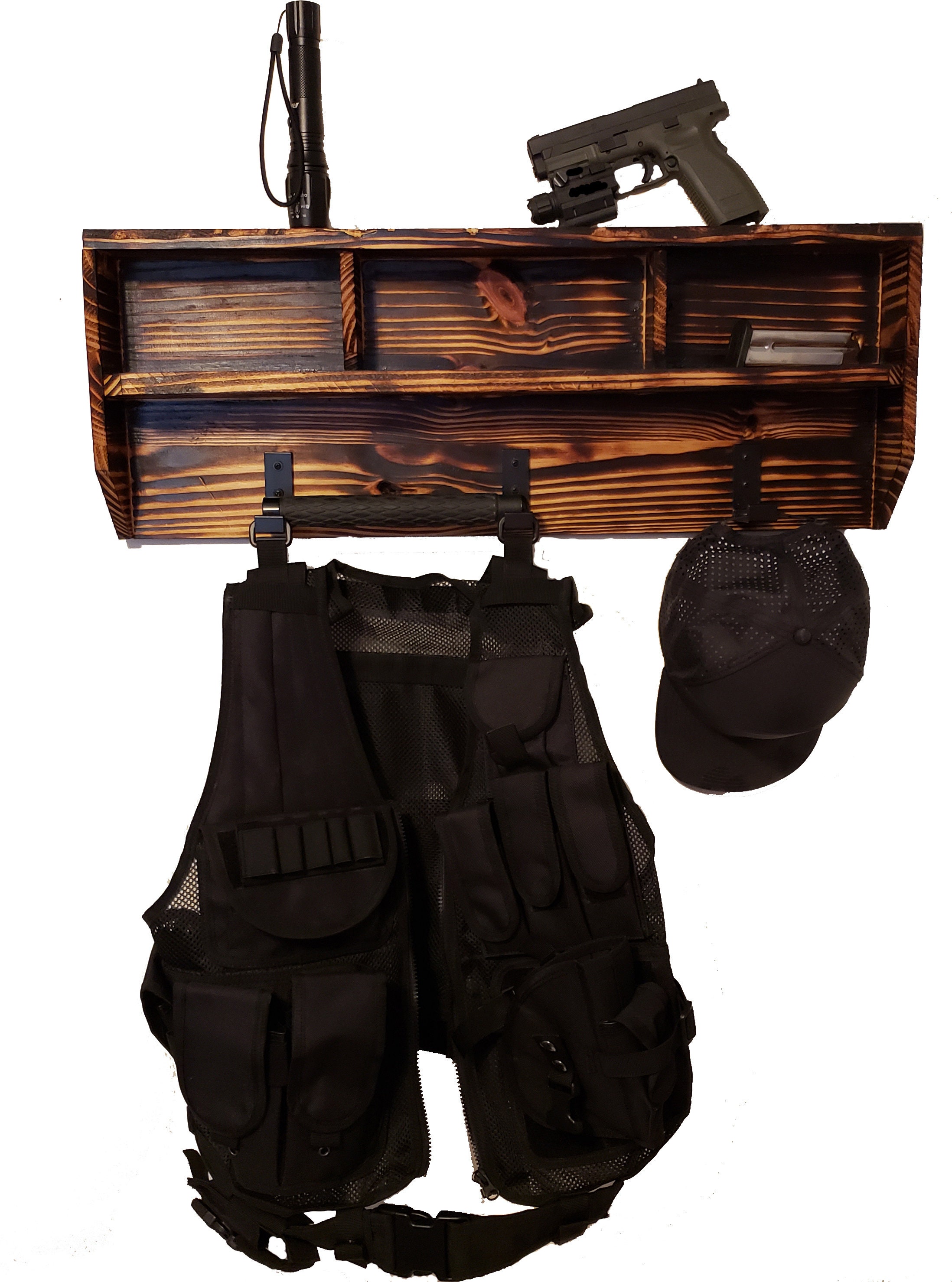 Tactical Duty Gear Shelf Rack Wall Mounted for Military, Police Storage ...
