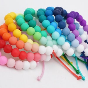 Adjustable Silicone Bracelet (Ombre) | washable and lightweight | non-toxic beads | kids & adults | supports mental health