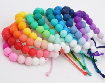 Bracelet en silicone réglable (Ombre) | lavable et léger | perles non toxiques | enfants et adultes | soutient la santé mentale