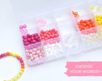 Personalized Silicone DIY Jewellery Kit (Lemonade) - Translucent letter beads | make your own jewellery | name bracelet |