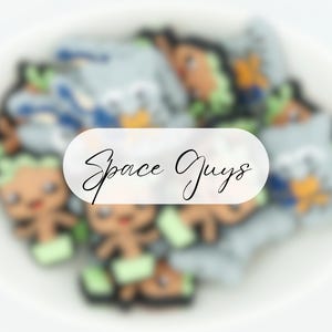 Space Guys / Perlina focale in silicone / Confezioni da 2 perline / Perline con personaggi / Progetti fai da te / Perline atossiche e lavabili