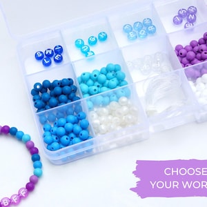 Personalized Silicone DIY Jewellery Kit (Berry) - Translucent letter beads | make your own jewellery | name bracelet |