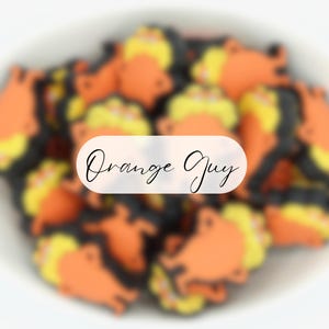 Orange Guy PVC Focal Bead *2 & 5 Bead Packs* | Book/Movie Bead | DIY craft projects | Pen Beads| Washable beads