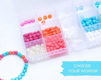 Personalized DIY Jewellery Kit | Tropical | Silicone Beads with Acrylic Letter Beads