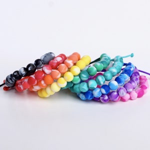 Adjustable Silicone Bracelet (Tie-Dye) | washable and lightweight | non-toxic beads | kids & adults | supports mental health