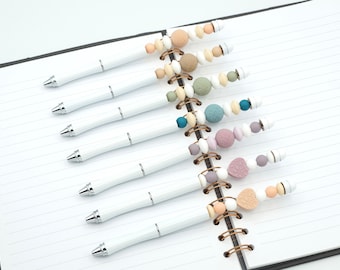 Beaded Fidget Pen or Pencil (Textured Beads) | Embossed Silicone Beads | Sensory, Stress Relief