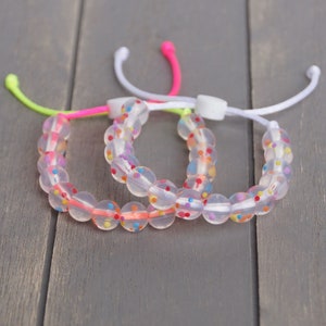 Adjustable Silicone Bracelet (Confetti) | washable and lightweight | non-toxic beads | kids & adults | supports mental health