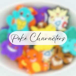 Poke Characters | Silicone Focal Bead | Kids Beads | 2 Bead Packs & Full Character Sets | 2D and 3D Beads | DIY Craft projects