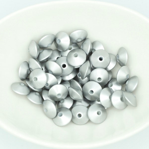 12 mm Metallic Print Silicone Beads (Silver) | *10 Bead Pack* | Saucer/Lentil Beads | DIY craft projects | make your own jewellery