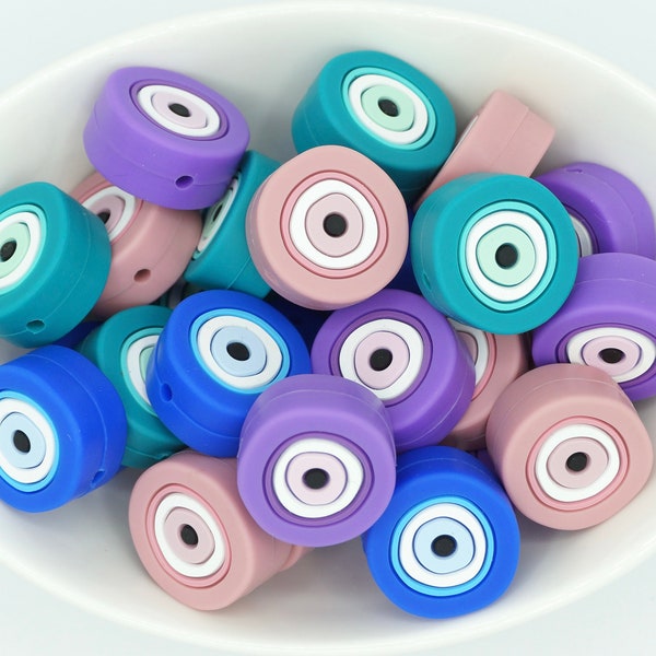 Evil Eye Focal Bead *2 & 5 Bead Packs* | Silicone Focal Bead | Nazar Bead | DIY craft projects | non-toxic and washable beads