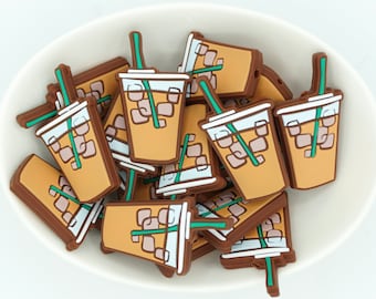 Iced Coffee Silicone Focal Beads | *2 & 5 Packs* | Pen, Keychain and Craft Bead
