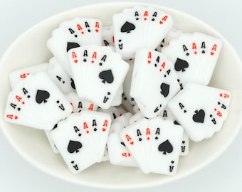 Aces Silicone Focal Beads | *2 & 5 Packs* | Pen, Keychain and Craft Bead