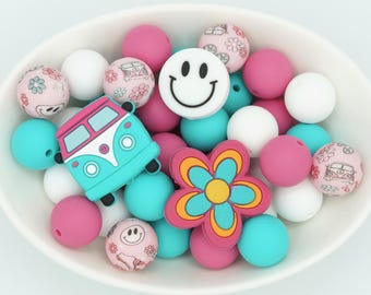 Peace Silicone Bead Mix | 25 Pack Craft Beads | 15mm/Focal Beads