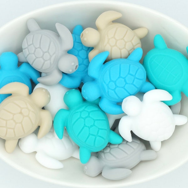 Turtle *2 & 5 Bead Packs* | Silicone Focal Bead | DIY craft projects | non-toxic and washable beads