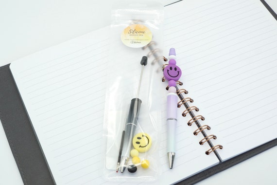 DIY Pen Kit smiley Silicone Beads Craft Party Favour Kids & Adults Focal  Beads Beadable Pens DIY Craft Projects 