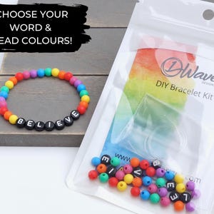 Personalized Silicone DIY Bracelet Kit - Black letter beads & silicone beads | make your own jewellery | name bracelet | kids and adults