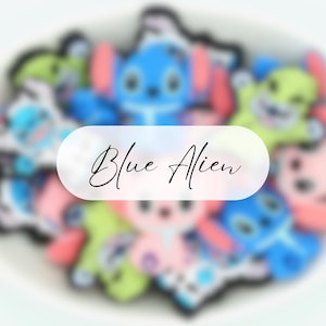 Extraterrestre azul / Cuentas focales de silicona / Paquete de 2 cuentas, juego completo y mezcla de cuentas / Cuentas 2D y 3D / Proyectos de manualidades DIY