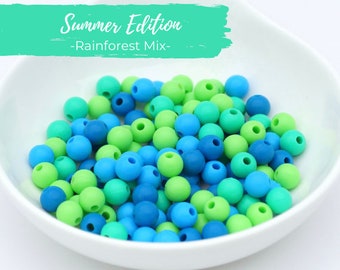 Bulk Silicone Beads (Rainforest Mix) | 6mm | Summer | DIY craft projects | make your own jewellery | non-toxic & washable beads