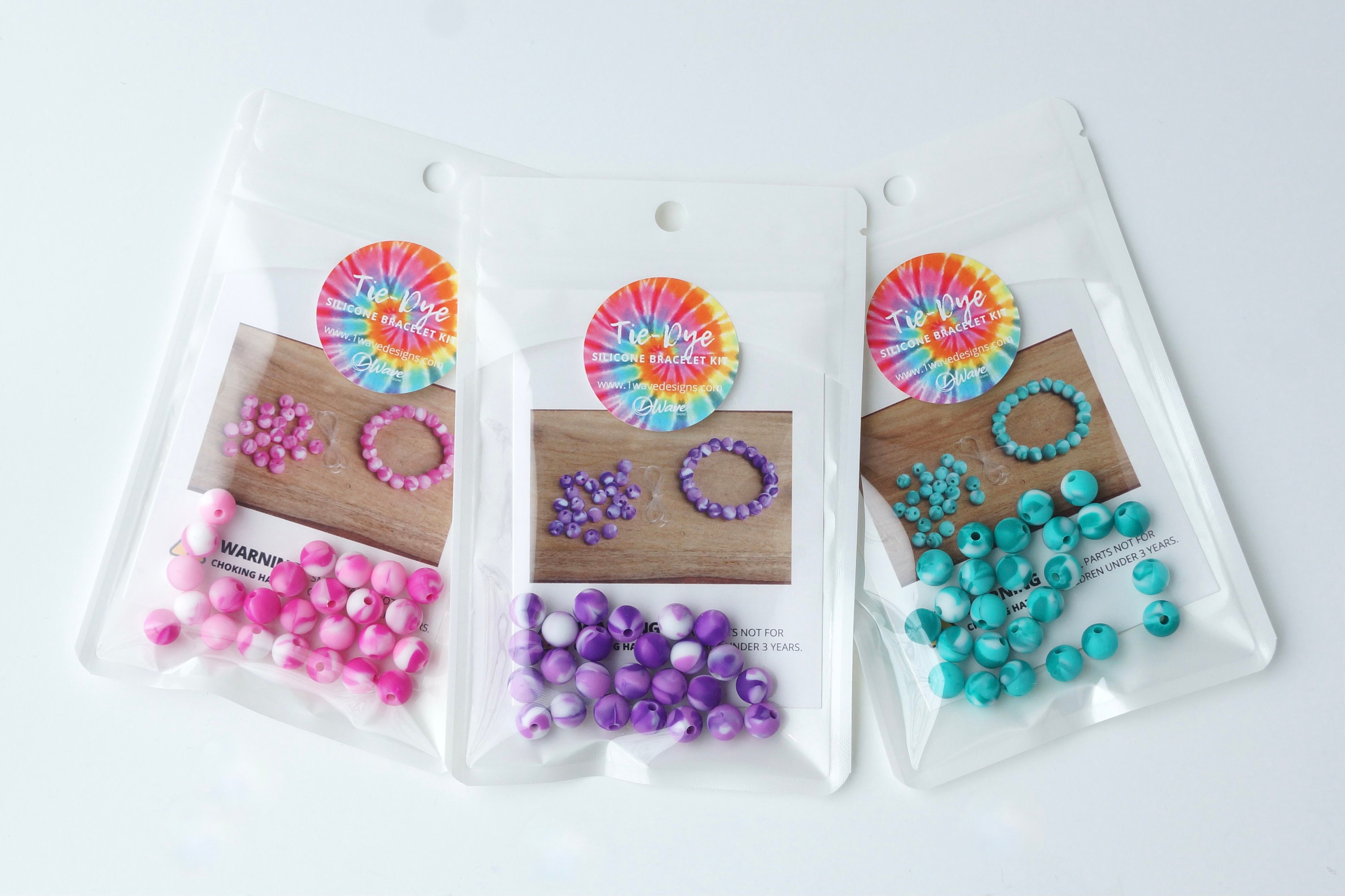 DIY Bracelet Kit Turquoise Tiedye Silicone Beads Make Etsy