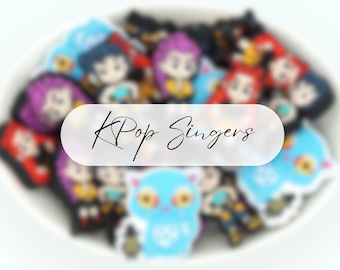 K-Pop Singers Silicone Focal Beads | *2-Packs & Full Sets* | 2D and 3D | Pen, Keychain and Craft Bead