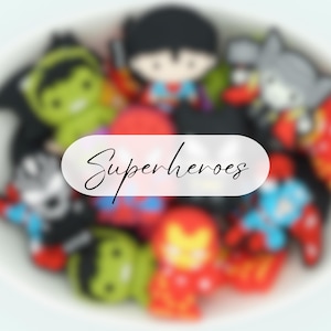Superhero | Silicone Focal Bead | 2D & 3D Beads | 2 Bead Packs and Full Sets | Character Bead | DIY craft projects