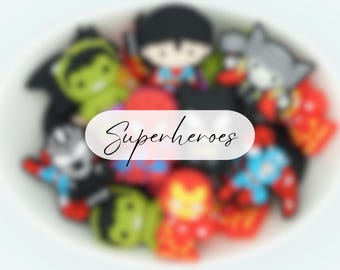 Superhero | Silicone Focal Bead | 2D & 3D Beads | 2 Bead Packs and Full Sets | Character Bead | DIY craft projects